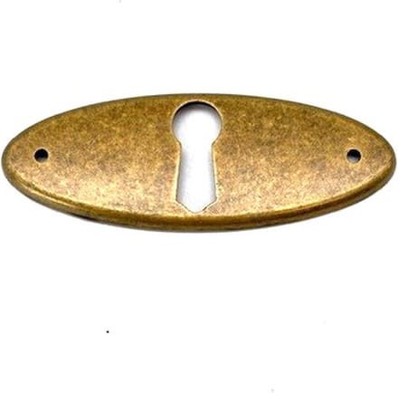 Sleutelplaat Messing antiek ovaal 65x24mm