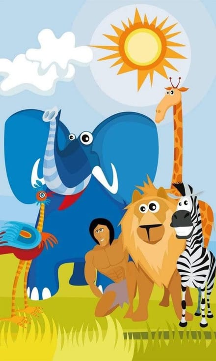 Fotobehang - Africa Animals 150x250cm - Vliesbehang