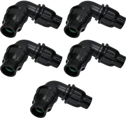 Allecto - Set van 5 Armaturen/Ellebogen 90° - Tuinslangonderdelen