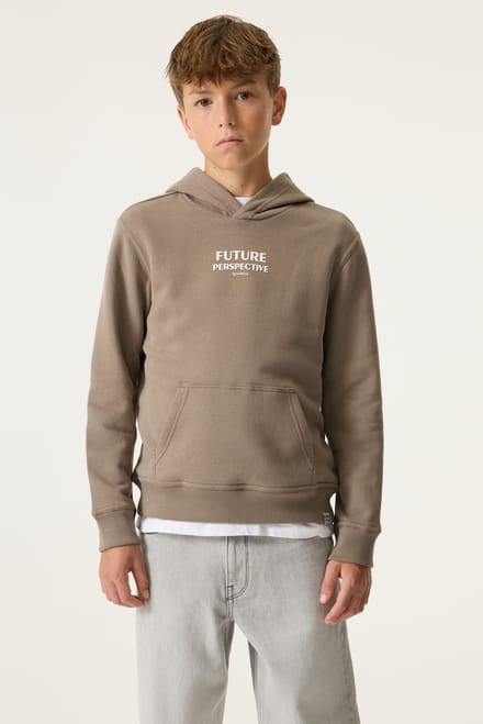 GARCIA Jongens Tekst Print Sweater Bruin Lange mouw