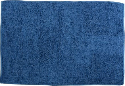 MSV Badkamerkleedje/badmat - voor op de vloer - blauw - 45 x 70 cm - polyester/katoen