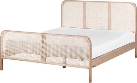 GONFARON - Tweepersoonsbed - Lichtbruin - 160 x 200 cm - Dennenhout