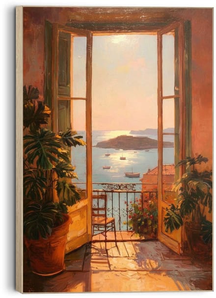 Schilderij Uitzicht op Zee - 60 x 90 - Hout - REINDERS