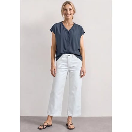 Blouse met V-hals en ruches