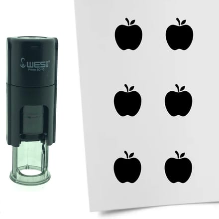 CombiCraft Stempel Appel 10mm rond - Zwarte inkt