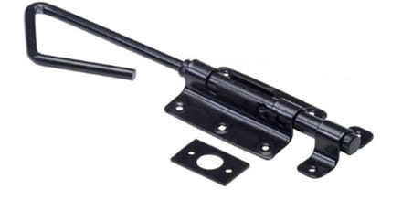 Zwarte staartgrendel - poortgrendel voor tuinhek - 40 cm