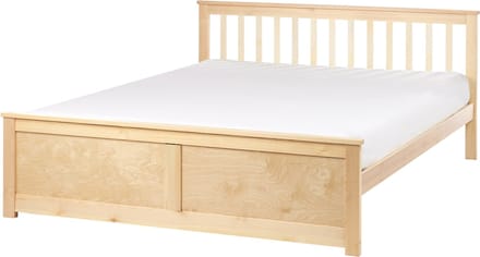OLENDON - Tweepersoonsbed - Lichtbruin - 160 x 200 cm - Dennenhout