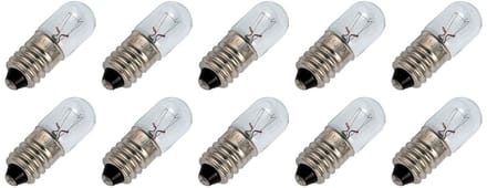 Signaallamp E10 55V 4W - 66 mAh - 10 stuks - T10 Gloeilamp Ø10mm - 28mm - 2500K - Dimbaar