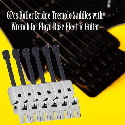 6 Stuks Tremolo Brug Zadels Vervangingsonderdeel voor Elektrische Gitaar(Zilver   Zwart) black