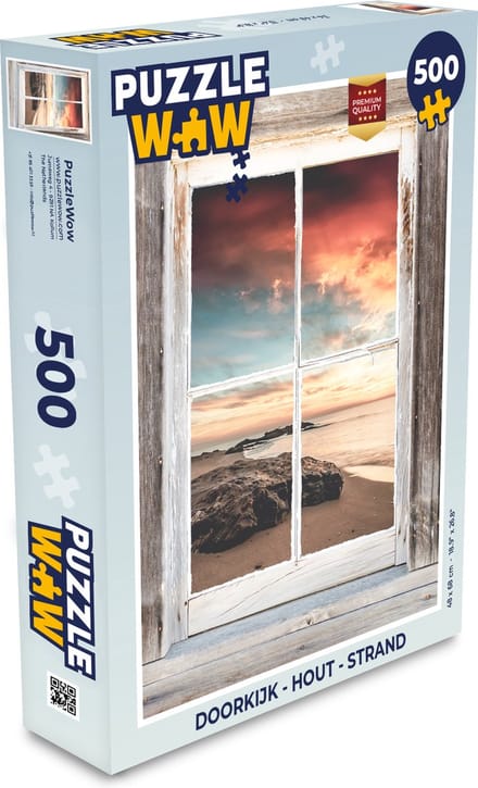 Puzzel Doorkijk - Hout - Strand - Legpuzzel - Puzzel 500 stukjes