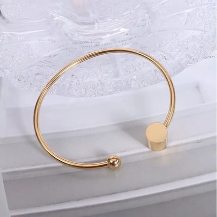 Open Bangle damesarmband - Premium Stainless Steel - verguld - kleur goud -