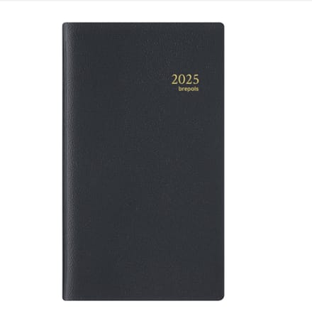 Brepols agenda 2026 - NOTAPLAN - Genova + Notes - Weekoverzicht - 1w/2p - Zwart - 8,9 x 16 cm