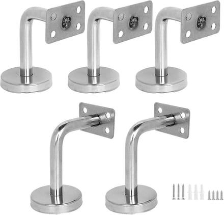 Set van 5 RVS Wandsteunen voor Trapleuning en Balustrade, Heavy Duty