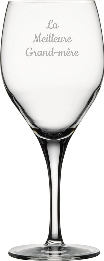 Witte wijnglas gegraveerd - 34cl - La Meilleure Grand-mère