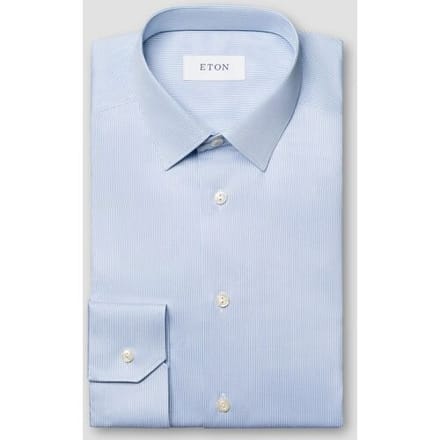 Eton Overhemd Fine Stripe Extra Long Staple Cotton Signature Twill Blauw / male
