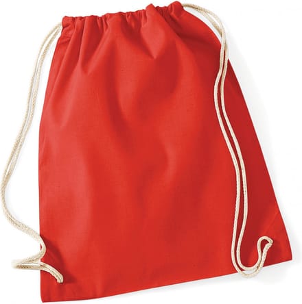 Westford Mill Cotton Gymsac WM110 - Bright Red - 37 x 46 cm