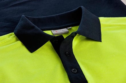 Santino Hivis poloshirt Hamburg - graphite / fluor geel - maat L