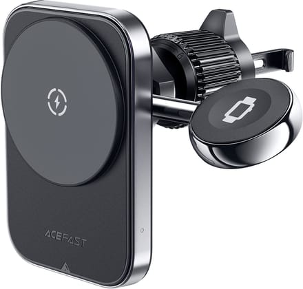 Acefast - D18 - autohouder met MagSafe/Qi inductieve lader + USB-A USB-C kabel - zwart