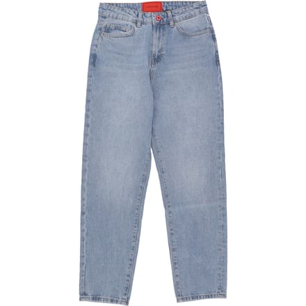 Herenjeans met print, vlammen en logo jeans denim blauw
