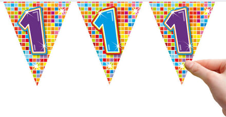 Mini vlaggenlijn 1 jaar Birthday Blocks