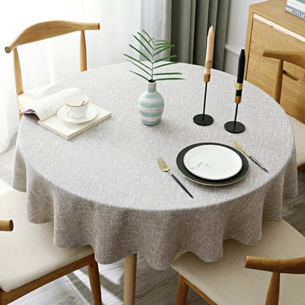 Grote ronde tafelkleed effen kleur katoen en linnen eettafel tafelkleed 200cm