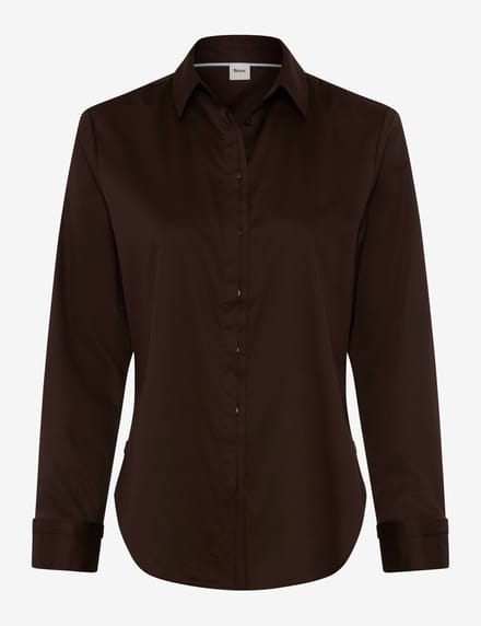 Brax Dames Blouse  Style VICTORIA brunette, donkerbruin, maat 36