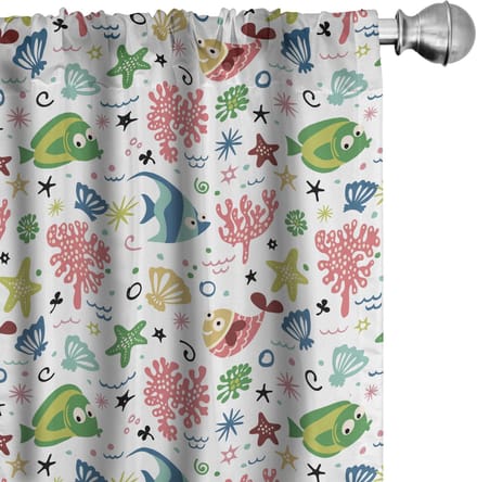 ABAKUHAUS Visgordijnen – 2x75x175 cm – microvezel – veelkleurig