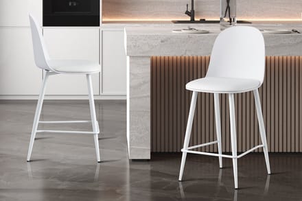 Barstoel Jasmin - 44x51x100cm - Met Kussen - Wit