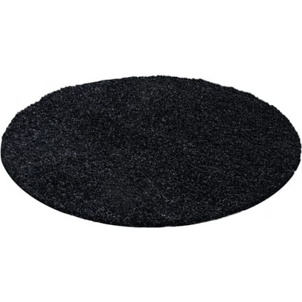 Muratap Basic rond shaggy vloerkleed antraciet hoogpolig- 80 cm rond