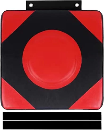Wand Bokspad - Trainingskussen Boksen - Vechtsport Training - Verhoogd Middelpunt - 33 cm Breed - Rood