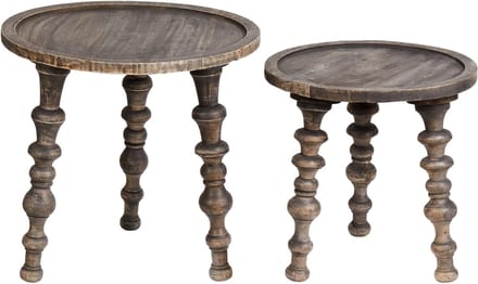 MARNOO - Bijzettafel - Donkerbruin - Mangohout