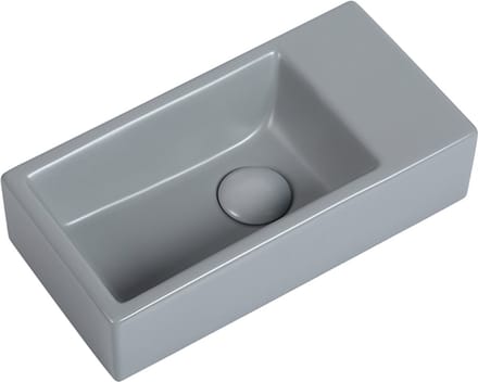 Fontein Mia 40.5x20x10.5cm mat grijs inclusief afvoerplug rechts
