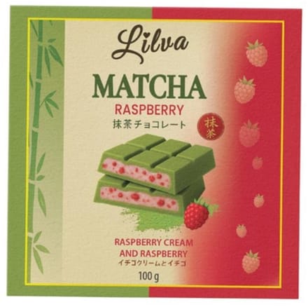 Lilva Matcha Raspberry Framboos Chocolade 100g