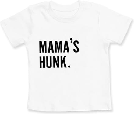 Strijkapplicatie Moederdag - MAMA'S HUNK - ZWART