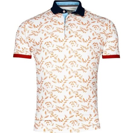 Baileys Polo Piqué Two-Tone Leaves Pattern Red Earth / male