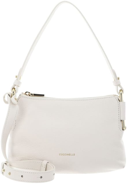 COCCINELLE Leren schoudertas Rebekka Mini Bag Grained Leather Pearl crème