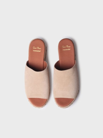 Dames espadrille zonder achterkant van suède | PAULINA