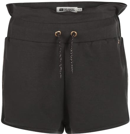 No Way Monday Joggingshort met bies zijnaad goud Dark Grey maat 152