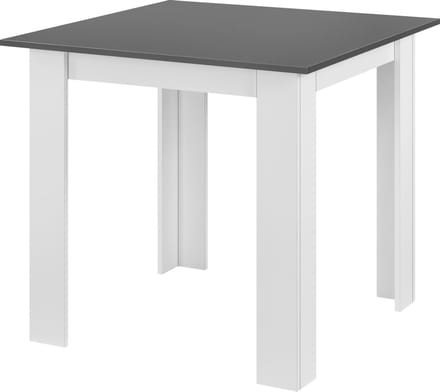 Eettafel Algermissen vierkant 80x80x76 cm donkergrijs en wit