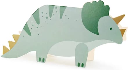 Partydeco - Uitnodiging Triceratops - 18.5 x 9.4 cm - 6 stuks