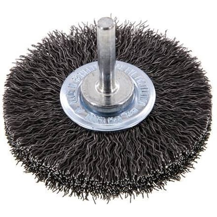 Staaldraad Gegolfde Ronde Staalborstel Diameter 70 mm/ As 6 mm