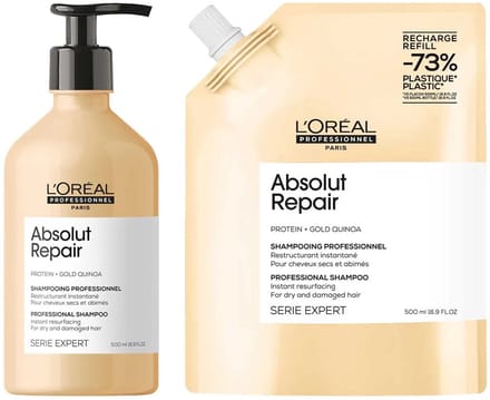 L'Oréal Professionnel - Absolut Repair Shampoo 500 ml + Refill Shampoo 500 ml - Set