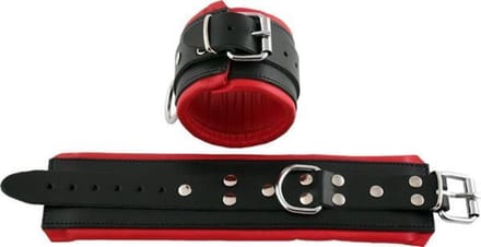 Mister B Leren Enkelboeien - Zwart/Rood