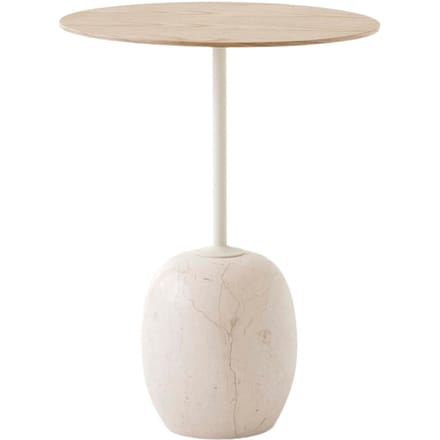 &Tradition - Lato Bijzettafel - Lacquered Oak & Crema Diva Marble - Ø40 cm - beige