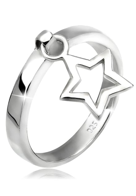 Elli - Ring - Dames ster hanger in 925 sterling zilver - Dames