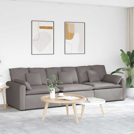 vidaXL - Modulaire - bank - met - kussens - taupe