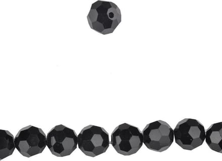 Kristallen kralen zwart 10mm (35st)