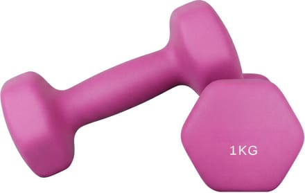SONGMICS - Dumbells - Dumbells 1 kg - Hexagon Dumbells - 2 Stuks van 1 kg - Voor Krachttraining Thuis
