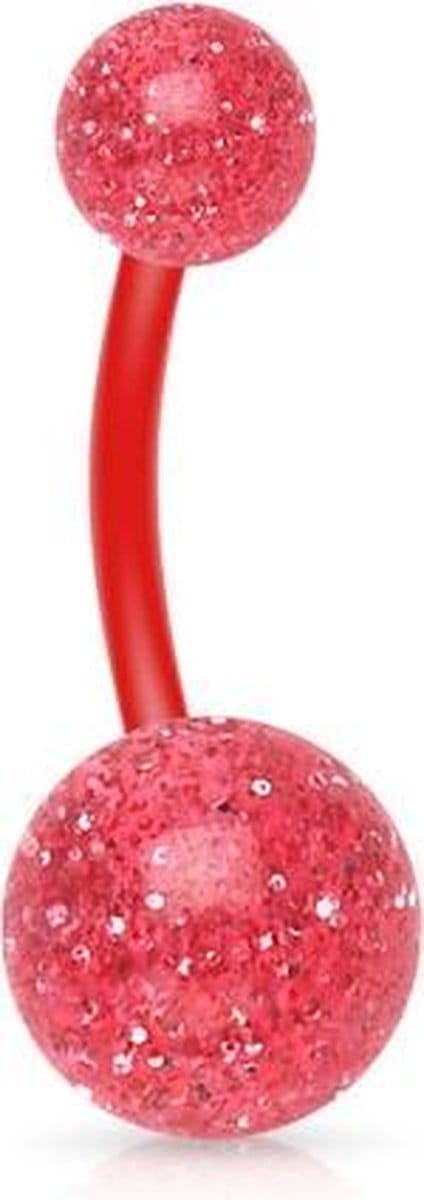 Piercing flexibele bio plast spikkel rood - LMPiercings