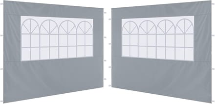 Zijpaneel Gazebo - Tentwand - Buitenfeest - Waterdicht polyester - 3x1.95M - Grijs